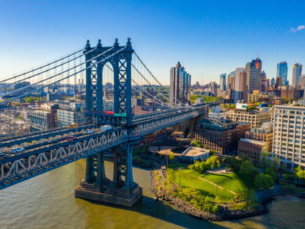 The beautiful Manhattan Bridge in New York, USA